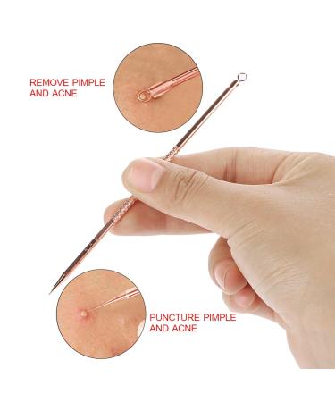 4-Piece Acne Remover Kit - Stainless Steel Blackhead & Pimple Extractor Tool Set - Comedone Extractor in Rose Gold - Buy Online on GoSupps.com