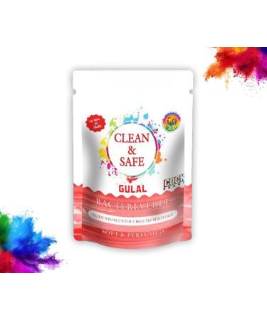 Clean and Safe Gulal Red (Pack of 5) | Bacteria-Free gulal | 100% Natural and Herbal Gulal | Colour Powder Made and Packed by Machines only - Buy Online on GoSupps.com