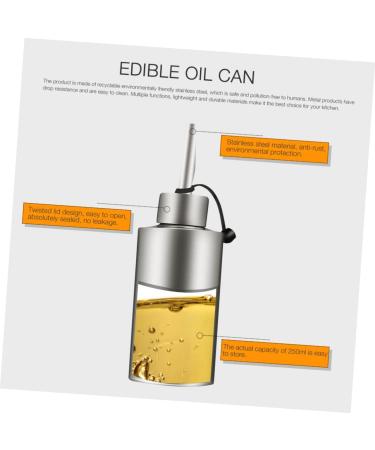 Zerodeko 1pc Stainless Steel Oil Pot Stainless Steel Container Condiment Container Dust-proof Oiler Sauce Dispenser Jar Metal Oil Bottle Oil Container Soy Sauce Bottle Cylindrical - Buy Online on GoSupps.com