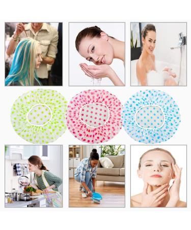 3 Pieces Reusable Waterproof Shower Caps - Elastic & Durable for Shower Spa Home Use | International Shipping - Buy Online on GoSupps.com
