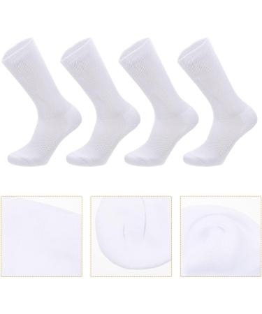 Healeved 2 Pairs Cotton Diabetic Crew Socks - White & Ankle - Elderly Nursing Comfort - Buy Online on GoSupps.com