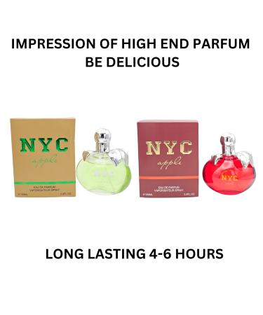 NYC Apple Perfume combo set of (red & Green) (Impression of Be Delicious) 3.4 Fl oz each Eau De Parfum (Pack of 2) - Buy Online on GoSupps.com
