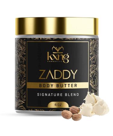 KXNG Cosmetics Organic Shea Body Butter Cream 4oz | Mens Body Butter for Black Men & Women with Shea Cocoa Mango & Coconut Oil | Moisturizing Cream for Hands Feet & Skin Zaddy