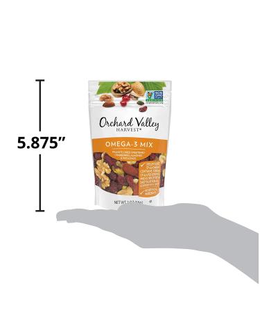 Orchard Valley Harvest Omega-3 Mix - Walnuts, Cranberries, Almonds, Pistachios - 2 Ounce Bags, Gluten Free, Non-GMO, No Artificial Ingredients - Buy Online on GoSupps.com