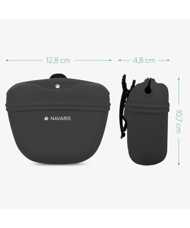 Navaris Silicone Dog Snack Bags Set - 2x Reusable Lining Bags with Clip & Magnet for Dry & Wet Food - Gray & Green - Buy Online on GoSupps.com