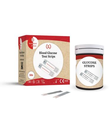 Swiss Point Of Care On Call Extra Glucose Test Strips 50 pieces | for the On Call Extra and Swiss Point Of Care Glucose Meter