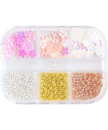 DIY Manicure Jewelry Acrylic Decor Crystal Caviar Beads Five Petal Flower Resin Candy Color Nail Rhinestones(D) - Buy Online on GoSupps.com