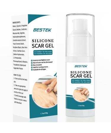 BESTEK Scar Cream Advance Scar Gel for Surgical Scars Face Body Leg Burns Acene C-Section Stretch Marks Keloids Scar Treatments for Old & New Scars Scar Removal for Women Men 1.76oz/50ml