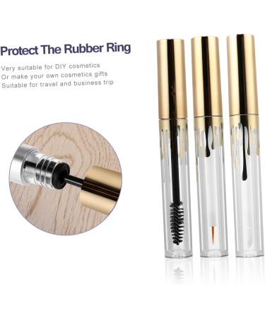 CANIGHT 3pcs Makeup Bottle Empty Mascara Tubes Lip Gloss Bottles Clear Cosmetic Tube Lip Tube Golden Plastic - Buy Online on GoSupps.com