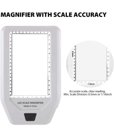 Portable Digital Magnifier Hands-Free 3X Reading Magnifier with LED Desktop Paperweight Magnifying Glass with Scale for Low Vision Seniors Reading Jewelry Ring Coins - Buy Online on GoSupps.com