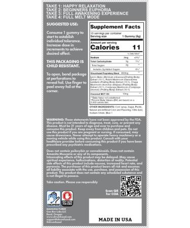 Shrumfuzed - Proprietary Nootropic Gummy 8000mg - Lion's Mane Reishi Chaga and Cordycep Nootropic Tripee Mushroom Blend (4 Assorted) - Buy Online on GoSupps.com