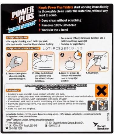 Power Plus Toilet Cleaning Tablets - Tough Stain Removal 8 Tablets - International Shipping Available - Buy Online on GoSupps.com