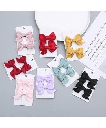KERTFGOKU Cotton Hair Bows Clips for Girls - 2 PCS Non Slip Hair Ribbon for Baby Girls, Toddlers & Kids in Purple - Infant Hair Accessories - Buy Online on GoSupps.com