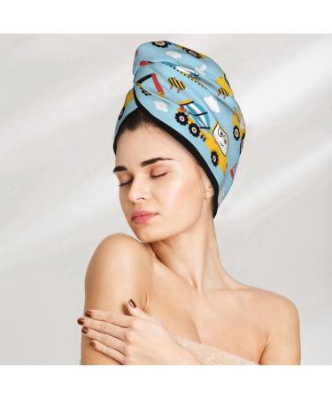 Hair Towel Wrap for Quick Drying | Button Towel Turban - Building Truck Design - Buy Online on GoSupps.com