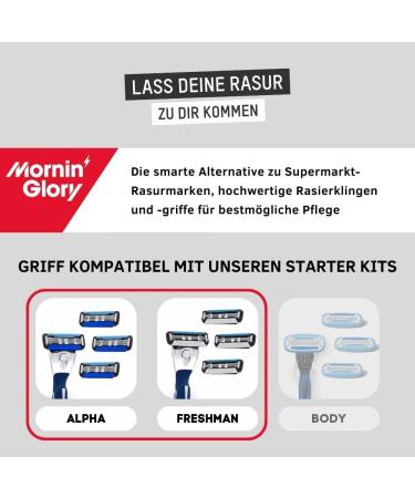 Mornin Glory Shaving Handle for Wet Shaving | Replacement for Alpha & Freshman | Optimal Grip with Katschuk Coating | International Shipping Available - Buy Online on GoSupps.com