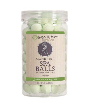 Ginger Lily Farms Botanicals Manicure Spa Balls, Green Tea Lemongrass, Skin Softening Natural and Organic Ingredients, 80-Count