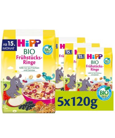HiPP Organic Muesli Breakfast Rings - Pack of 5 X 120 g