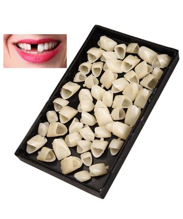 70PCS Temporary Tooth Crown Tooth Repair Kit Fake Teeth Front Teeth Oral Care Dental Temporary Tooth Cap Crown Temporary Tooth Replacement Dental Repair Kit Crowns Resin False Teeth Temporary Crown