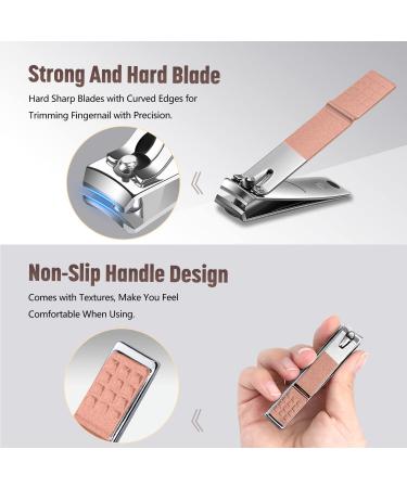 26 in 1 Professional Manicure Set - Stainless Steel Nail Clippers Kit with Travel Case in Pink - Buy Online on GoSupps.com