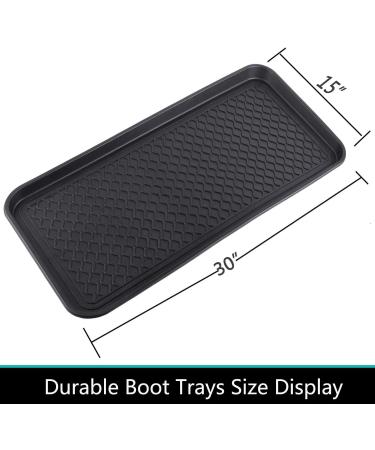 3 Pack Falflor Boot Trays for Entryway - Heavy Duty IndoorOutdoor Mats (Black) - 30x15 - Functional Pet Feeding Mat - Buy Online on GoSupps.com