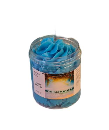 Bali Breeze Whipped Foaming Shea Butter Sugar Scrub. Exfoliating Body Wash & Scrub. All Natural Shea Butter Whipped Soap. Shaving Cream. (4 oz) 4 Ounce