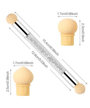 Hanyousheng Baby Boomer Brush - Double Head Ombre & Nail Art Sponge Set with 4 Replacement Heads for UV Gel & False Nails - International Shipping Available - Buy Online on GoSupps.com