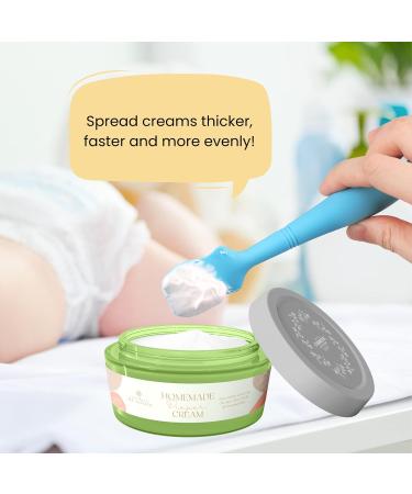 Baby Diaper Cream Brush Set - 4 Pack Silicone Spatula Applicators for Newborns - 2 Large & 2 Small Sizes - Gray and White - Buy Online on GoSupps.com