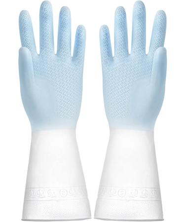 Dishwashing Gloves - Dish Washing Gloves Best Reusable Household Dishwashing Cleaning Rubber Gloves Non-Slip Kitchen Glove for Washing Gardening Pet Care Blue - Buy Online on GoSupps.com