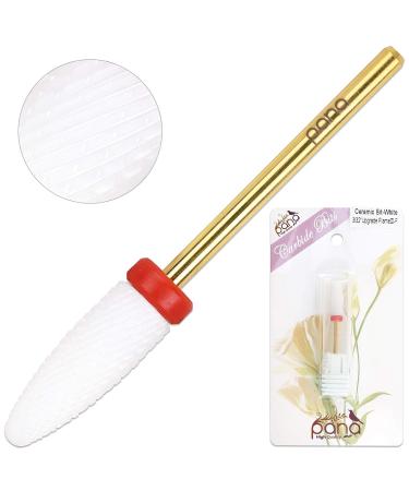 Pana Professional USA Ceramic White Flame Cone Shaped Bit Nail Drill 3/32 Shank - Fine Flame Bit - Buy Online on GoSupps.com
