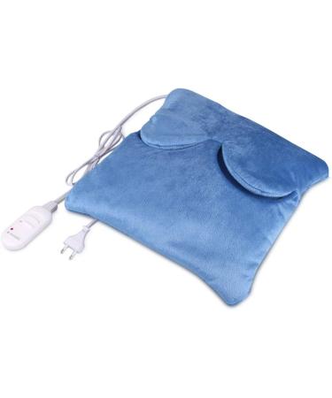 Navaris 2in1 Electric Heating Cushion & Foot Warmer - 38x38cm 2 Heat Levels Washable | Ideal for Back Neck & Shoulders - Diamond Blue - Buy Online on GoSupps.com