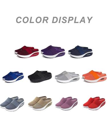 Hopomart Women's Air Cushion Slip-On Walking Shoes - Orthopedic Diabetic Slippers with Arch Support - Size 9.5, Black - Buy Online on GoSupps.com