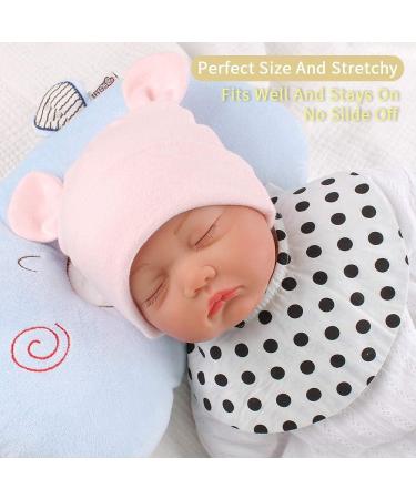 XIAOHAWANG Newborn Hospital Hat Preemie Boys Girls Beanie Cotton Bear Ears Baby Hats - 0-12 Months (White/Pink/Gray) - Buy Online on GoSupps.com