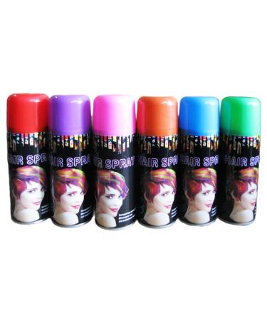 Temporary Hair Coloring Spray Hair Color Washable Removable For Birthday Party New Year Party Celebration Faster Make-up (6 Colors 6 Cans) 6 Colors 2.5 Fl Oz (Pack of 6) - Buy Online on GoSupps.com