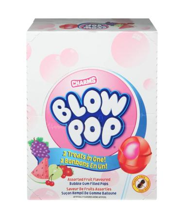Charms blow pop 2 treats in one assorted flavours 48 count