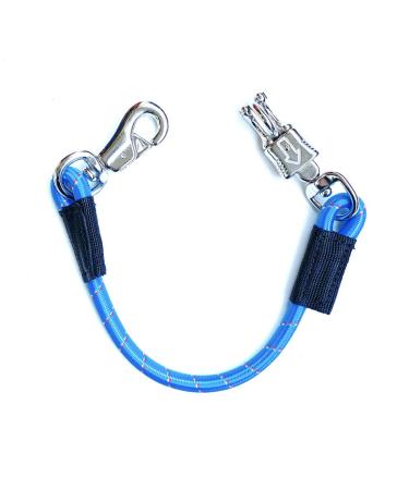 Transport elastic binding trick elastic rubber binder bindle chain with panic hook and bull snap for equestrian horse trailer box and stable (60 cm blue)