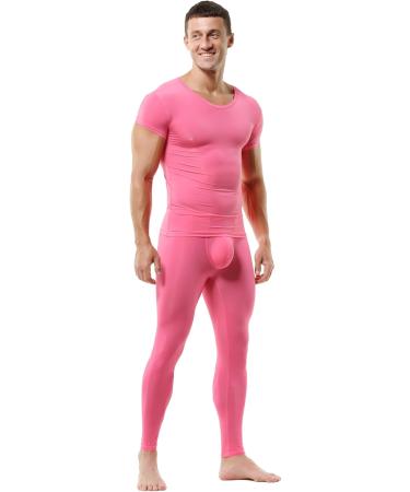 QiaTi Men's Long Johns Bottoms - Comfortable XL Pink Long Johns Underwear for Men | International Shipping Available - Buy Online on GoSupps.com