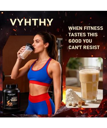 VYHTHY Caramel Coffee Flavored Whey Protein Powder 24g Protein per Serving Fast-Absorbing Concentrated whey Protein Low Sugar Gluten-Free Natural Flavor 3.5lbs(56oz) - Buy Online on GoSupps.com
