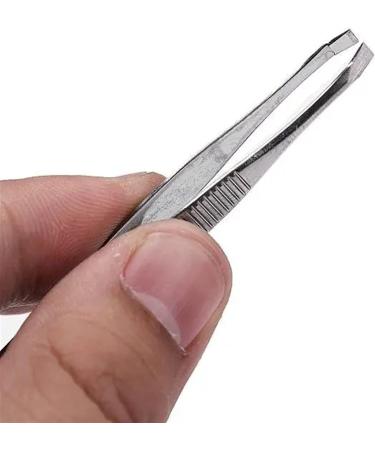 Tweezers Stainless Steel Eyebrows Tweezers Hair Removal Clip Precision Tweezers Set Silver - Buy Online on GoSupps.com