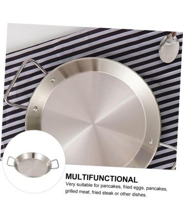 ABOOFAN 1pc Amphora Pan Round Griddle Pan Camping Griddle Camping Cooking Pot Egg Frying Pan Handles Pan Steel Paella Pan Frying Saucepan Pans Household Steamer Stainless Steel - Buy Online on GoSupps.com