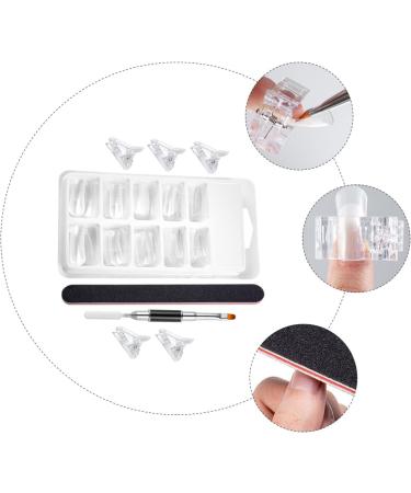 POPETPOP 1 Set nail extension set clear fake nail tips clear acrylic nail tips nail extension forms extension nail gel Manicure Extension False Nail pedicure brush plastic artificial 17.8x1.2cm As Shown - Buy Online on GoSupps.com