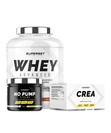Superset Nutrition Confirmed program for lean muscle gain 100 Whey Protein Advanced 2kg Choco Nut No Pump Xtreme Pina Colada Cr a Max