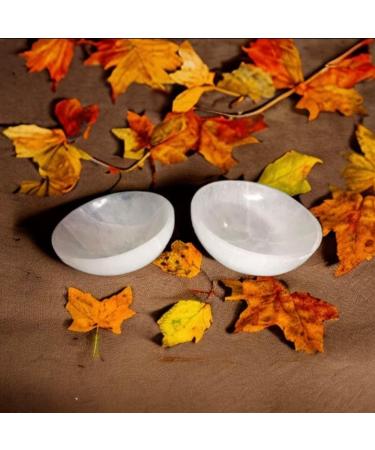 Selenite Charging Plate - Round Shape Handmade Crystal Bowl for Spiritual Energy Healing and Jewelry Storage - 10 cm - Buy Online on GoSupps.com