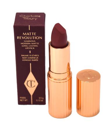 Charlotte Tilbury Matte Revolution Lipstick M.I. Kiss Berry Red - Matte Finish Long Lasting Lip Color Makeup for Lips
