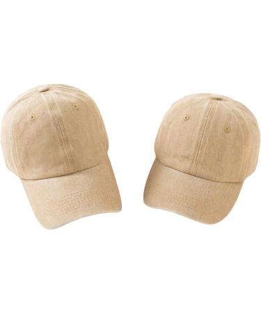 Khaki Kids Baseball Cap - Vintage Wide Brim Adjustable Hat for Boys and Girls 1-5T - Buy Online on GoSupps.com