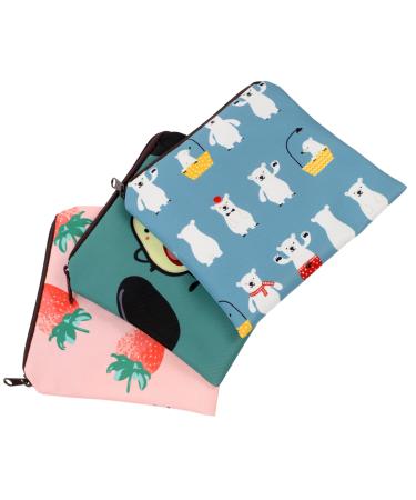 Kalafina 3st Storage bag for women's bandages Pay Pad Bag Small Periods Bag for the first period for girls Pad holder Storage Pocket Polyester Knopf Student