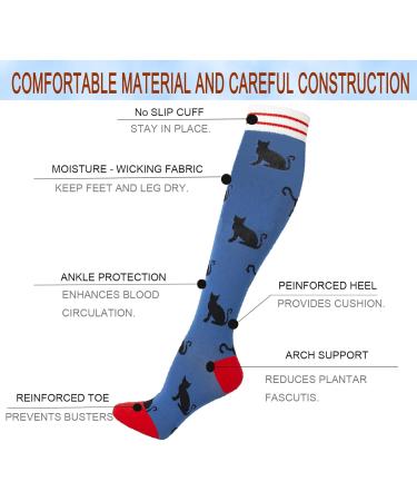 Medical Grade Compression Socks (4 Pairs) 15-25 mmHg for Nurses, Running, Travel - Animal Print - Men & Women L-XL - Buy Online on GoSupps.com