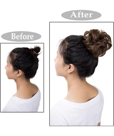 Scrunchy Hair Bun Updo Ponytail Curly Messy Donut Chignon - Ash Brown 25g - Buy Online on GoSupps.com
