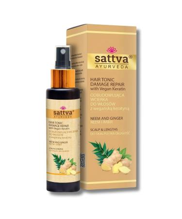 SATTVA Vegan Keratin Hair Tonic Repair & Volume Natural Scalp Tonic for Dry & Itchy Scalp Alcohol Free Dermatologically Tested (Neem)