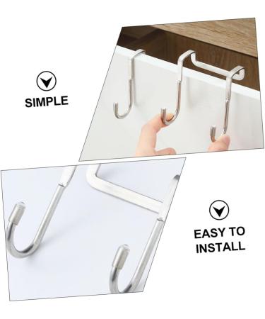 CHILDWEET Stainless Steel Hooks 3pcs Wall Hanger Hooks Key Hanger Wall Clothes Rack Bathroom Hangers Wall Hook Ordinary 7.5X6.5CM Silver - Buy Online on GoSupps.com