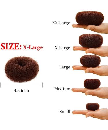 WACURRENTHYD X-Large Brown Hair Donut Bun Maker 2PCS - Chignon Doughnut Shaper for Thick & Long Hair - Buy Online on GoSupps.com